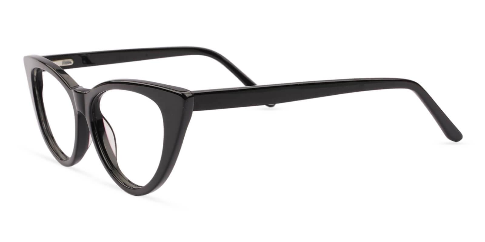 Nora Black Acetate Eyeglasses , SpringHinges , UniversalBridgeFit Frames from ABBE Glasses