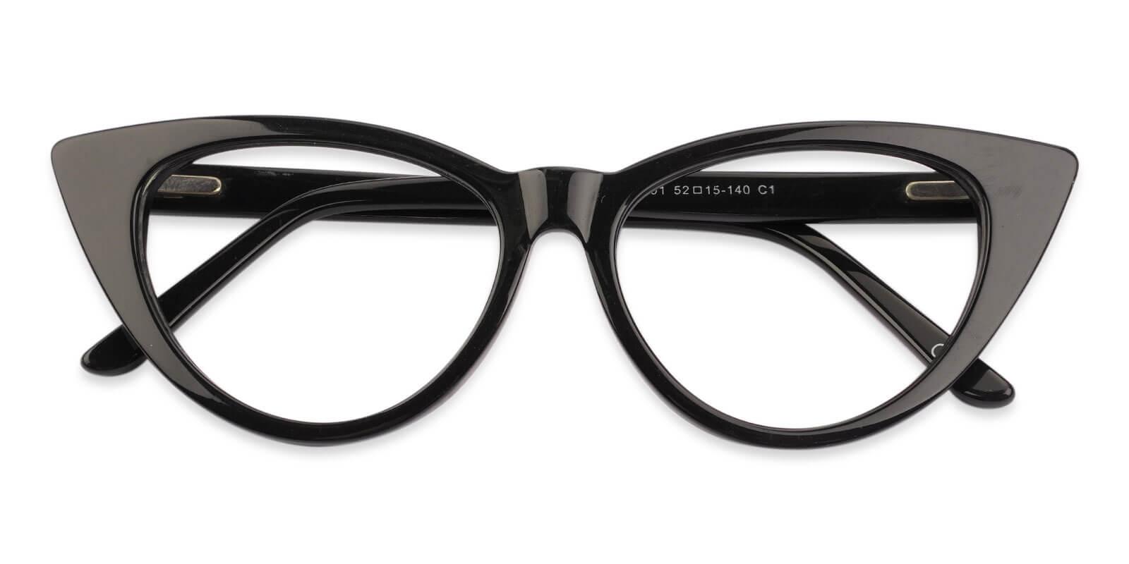 Nora Black Acetate Eyeglasses , SpringHinges , UniversalBridgeFit Frames from ABBE Glasses