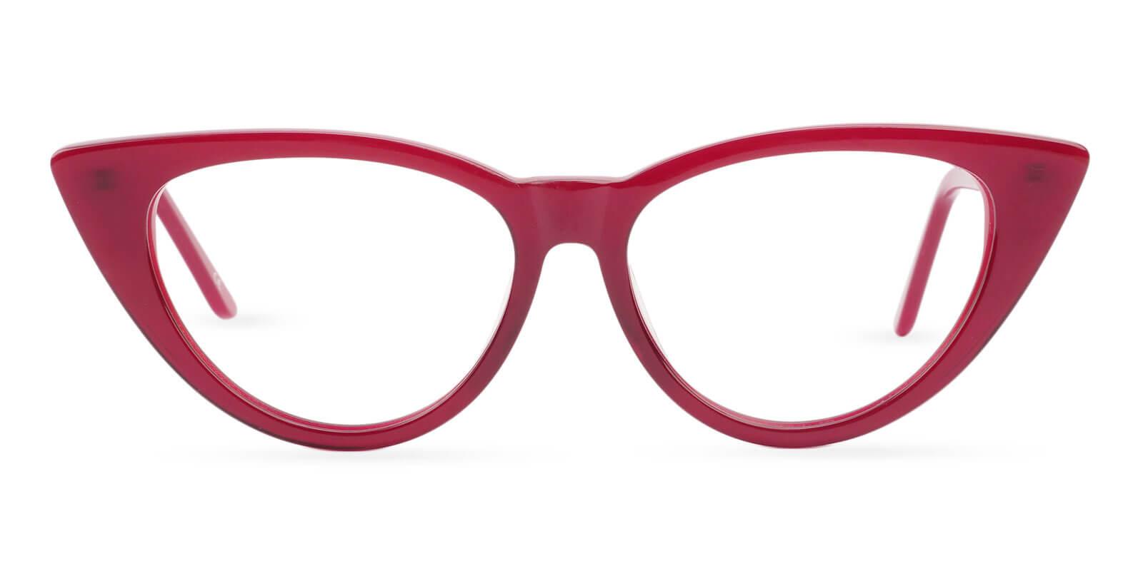 Nora Red Acetate Eyeglasses , SpringHinges , UniversalBridgeFit Frames from ABBE Glasses