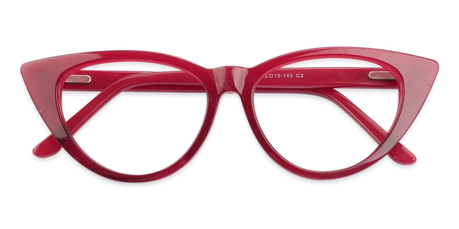 Nora Red Acetate Eyeglasses , SpringHinges , UniversalBridgeFit Frames from ABBE Glasses