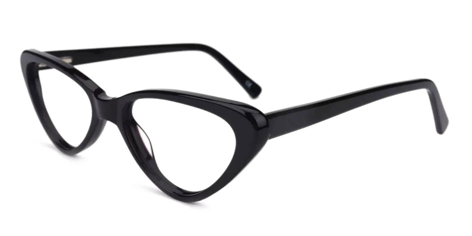 Hannah Black Acetate Eyeglasses , SpringHinges , UniversalBridgeFit Frames from ABBE Glasses