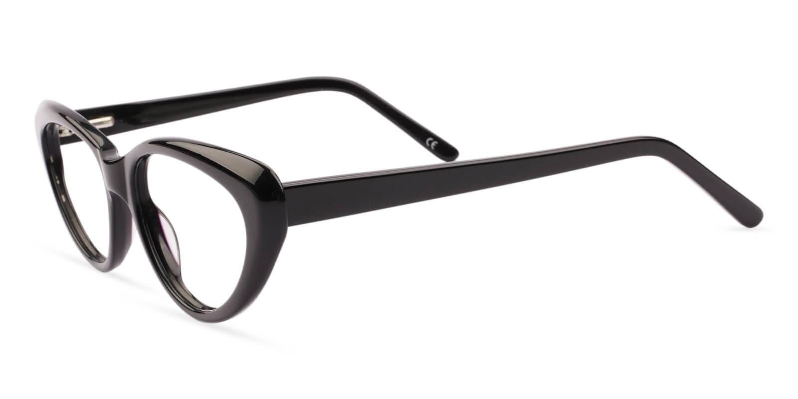 Irene Black Acetate Eyeglasses , SpringHinges , UniversalBridgeFit Frames from ABBE Glasses