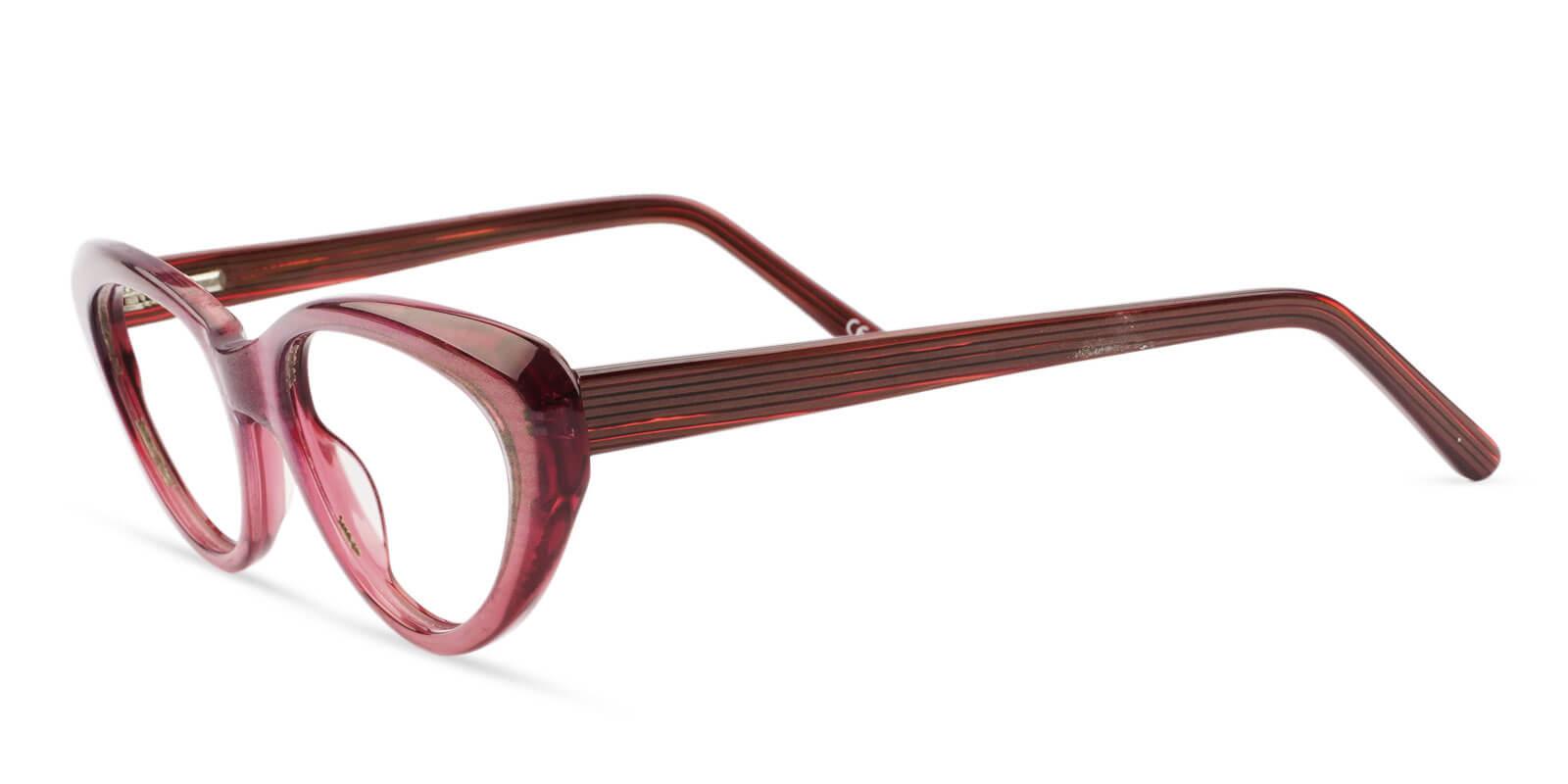 Irene Red Acetate Eyeglasses , SpringHinges , UniversalBridgeFit Frames from ABBE Glasses