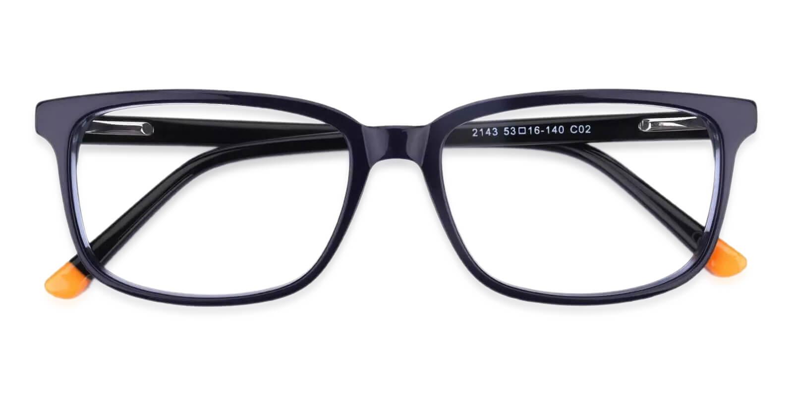 Leupp Corner Blue Acetate Eyeglasses , SpringHinges , UniversalBridgeFit Frames from ABBE Glasses