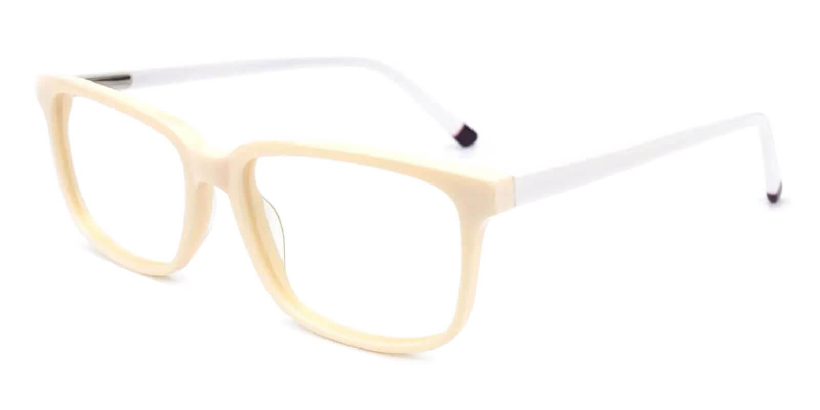 Leupp Corner White Acetate Eyeglasses , SpringHinges , UniversalBridgeFit Frames from ABBE Glasses