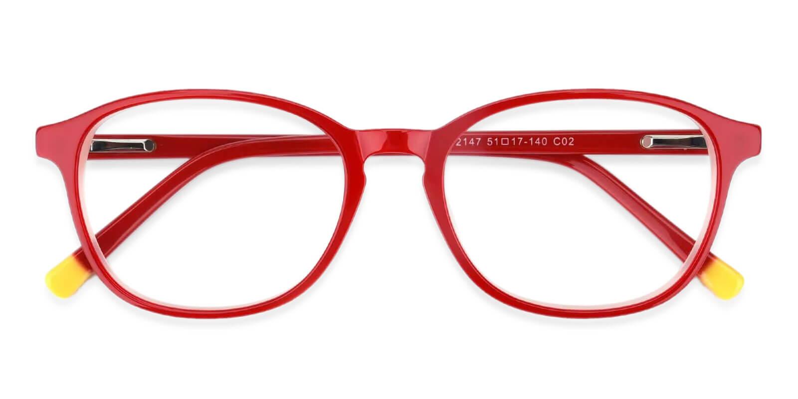 Fogelsville Red Acetate Eyeglasses , SpringHinges , UniversalBridgeFit Frames from ABBE Glasses