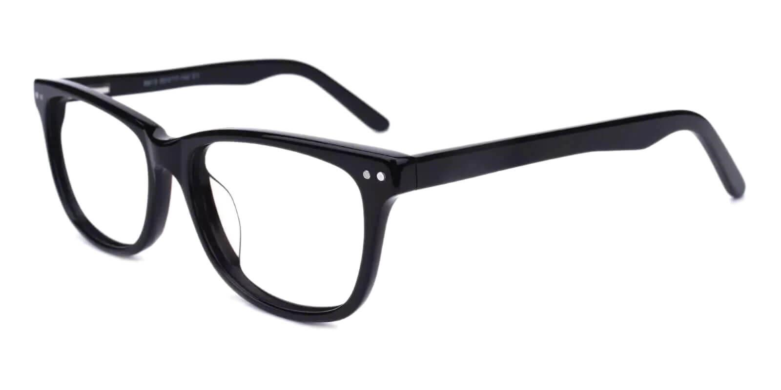 Alta Black Acetate Eyeglasses , SpringHinges , UniversalBridgeFit Frames from ABBE Glasses