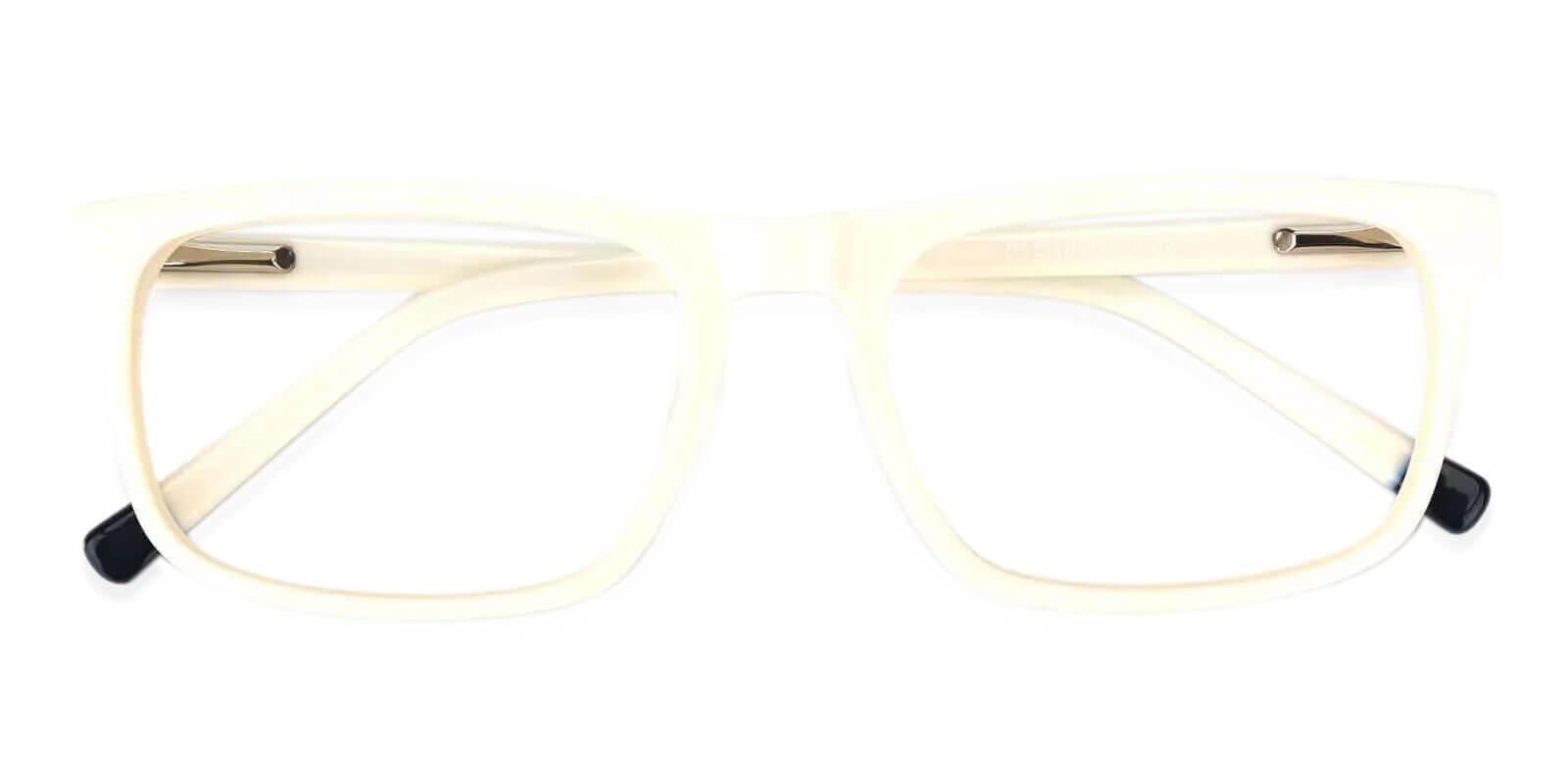 McIntosh White Acetate Eyeglasses , SpringHinges , UniversalBridgeFit , Lightweight Frames from ABBE Glasses