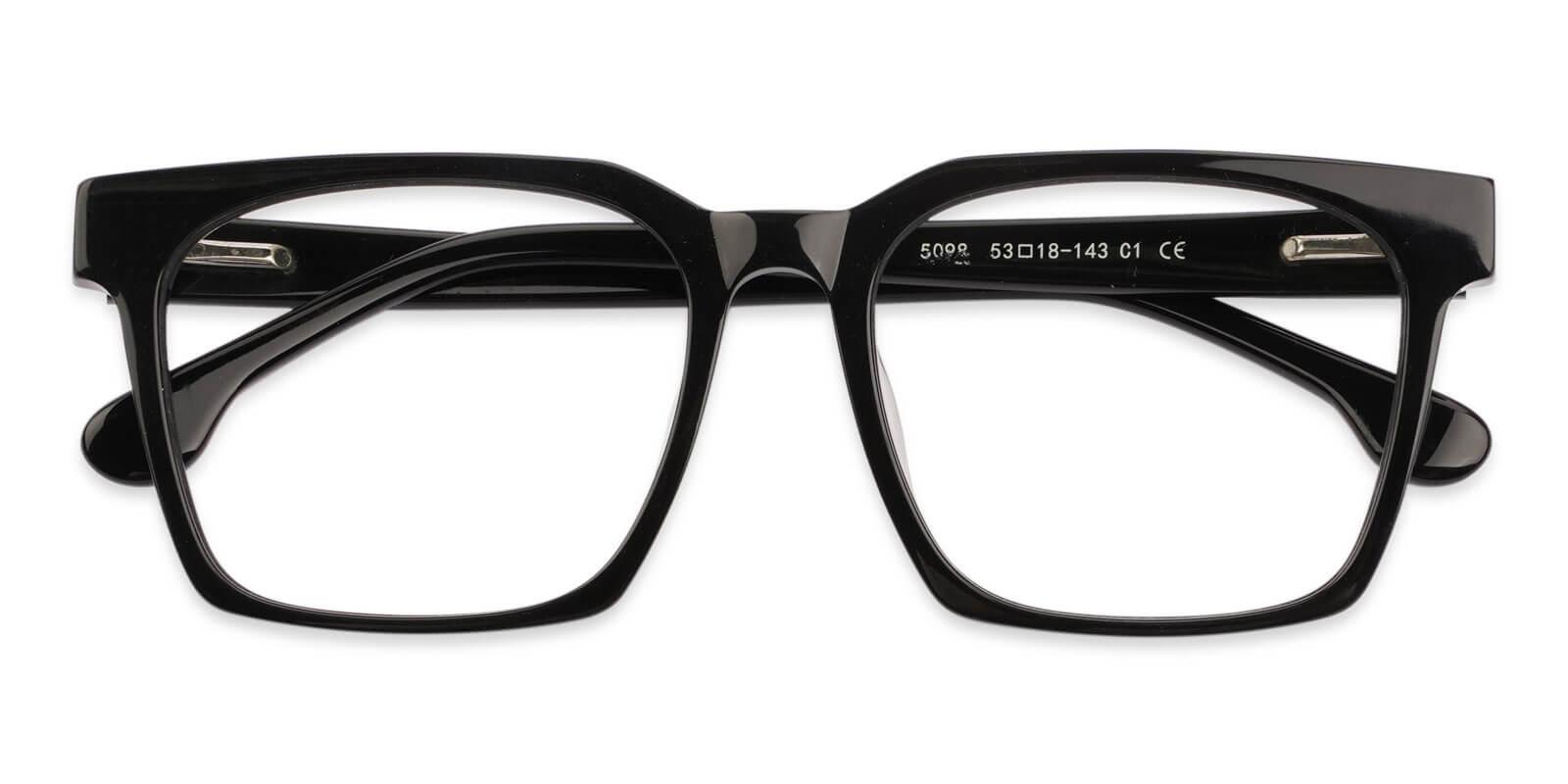 Gilbert Black Acetate Eyeglasses , UniversalBridgeFit Frames from ABBE Glasses