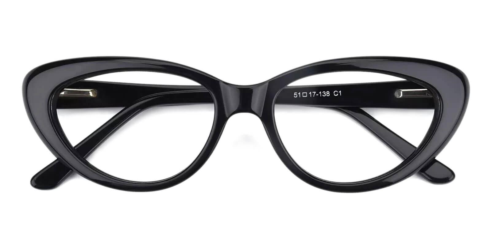 Stella Black Acetate Eyeglasses , SpringHinges , UniversalBridgeFit Frames from ABBE Glasses