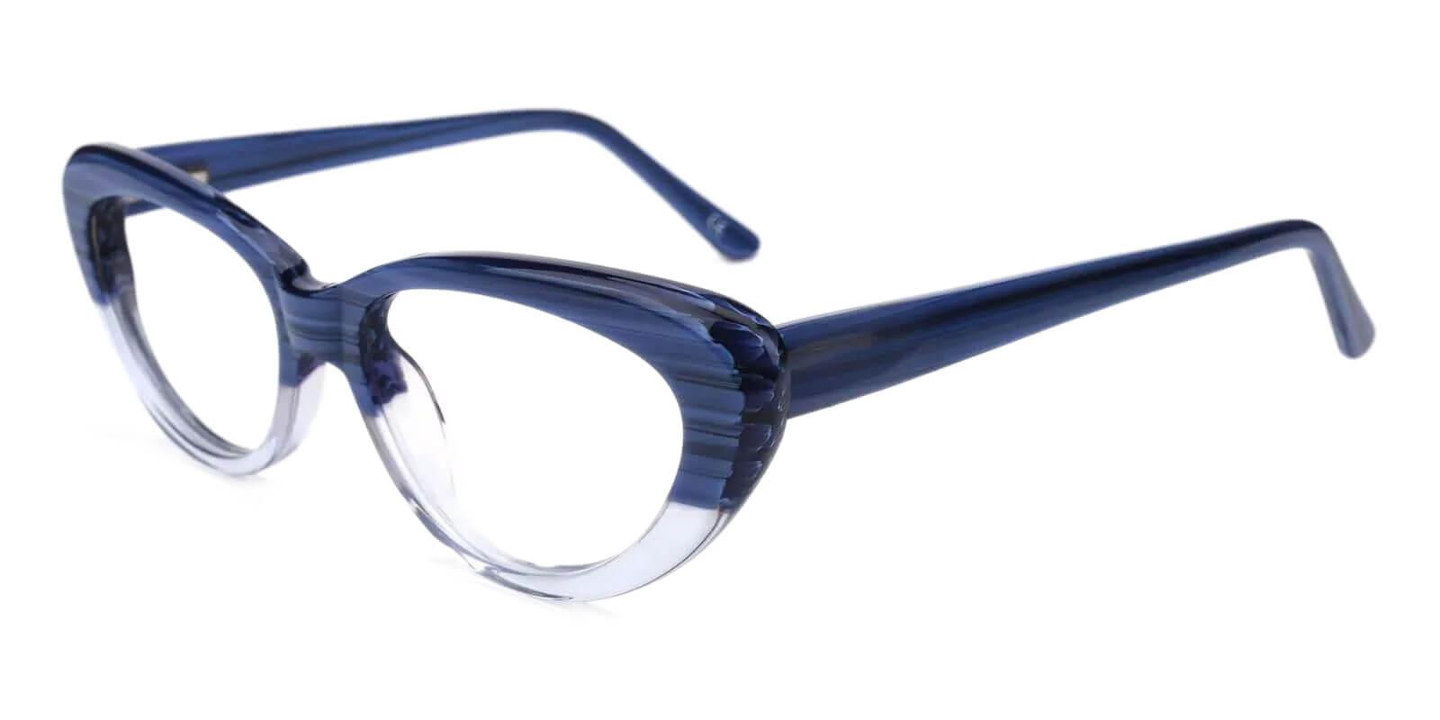 Stella Blue Acetate Eyeglasses , SpringHinges , UniversalBridgeFit Frames from ABBE Glasses