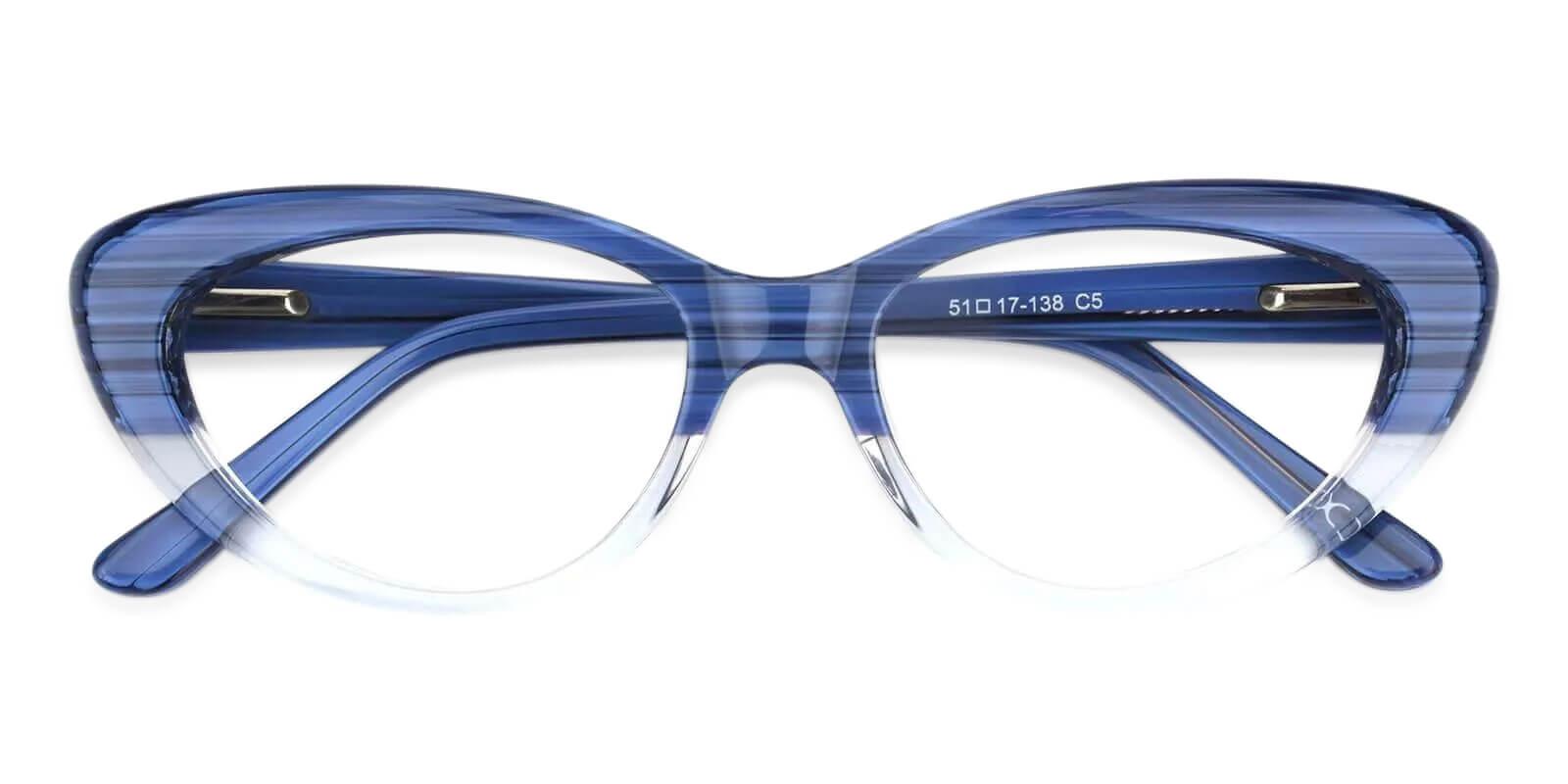 Stella Blue Acetate Eyeglasses , SpringHinges , UniversalBridgeFit Frames from ABBE Glasses