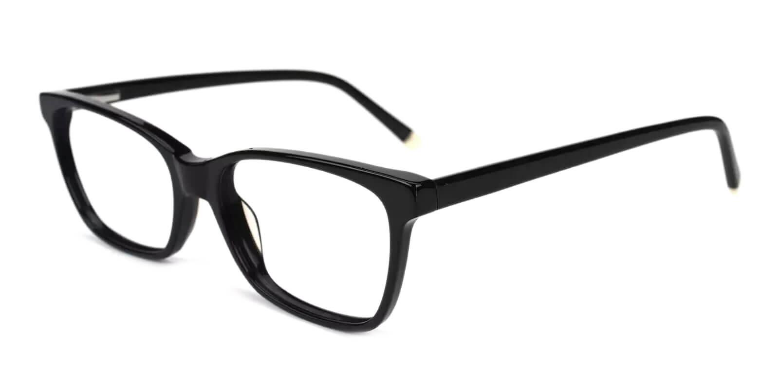 RingGold Black Acetate Eyeglasses , SpringHinges , UniversalBridgeFit Frames from ABBE Glasses