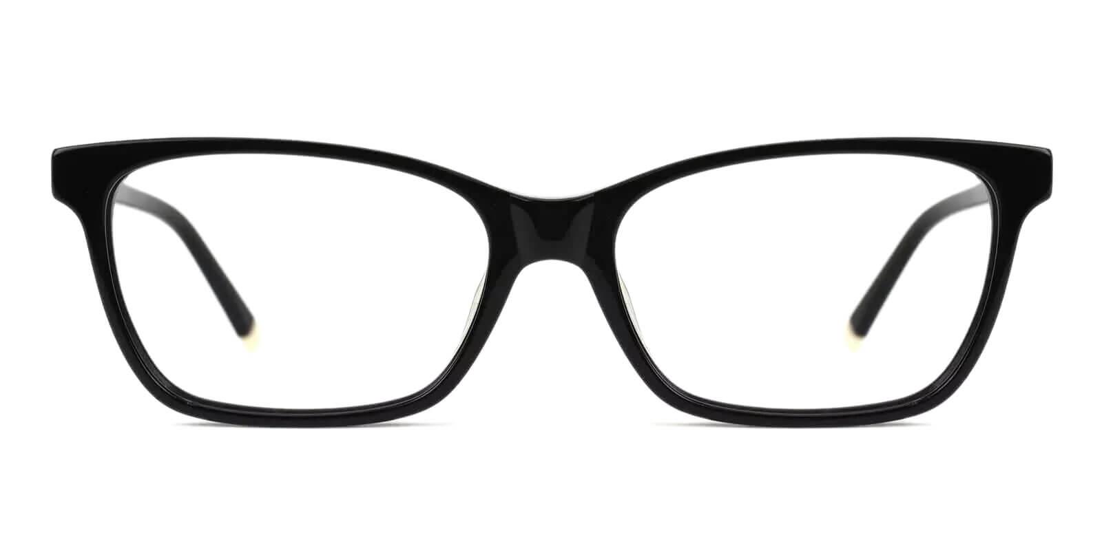 RingGold Black Acetate Eyeglasses , SpringHinges , UniversalBridgeFit Frames from ABBE Glasses