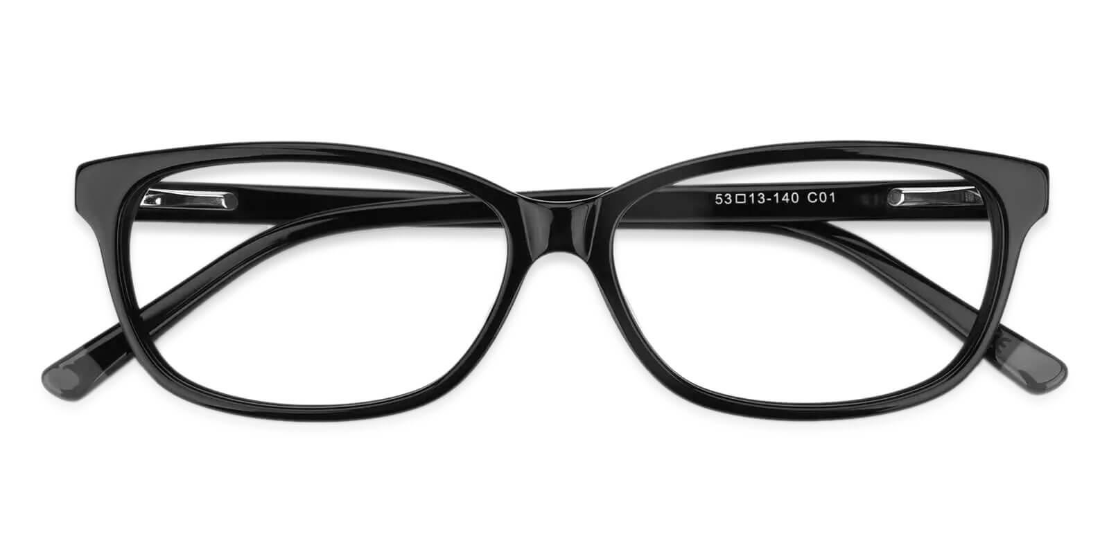 Levant Black Acetate Eyeglasses , SpringHinges , UniversalBridgeFit Frames from ABBE Glasses