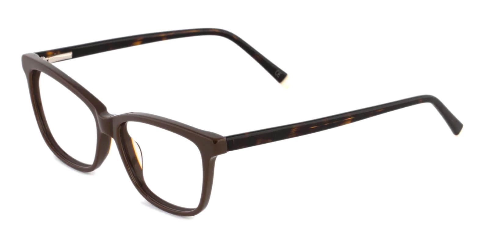 Zion Brown Acetate Eyeglasses , SpringHinges , UniversalBridgeFit Frames from ABBE Glasses