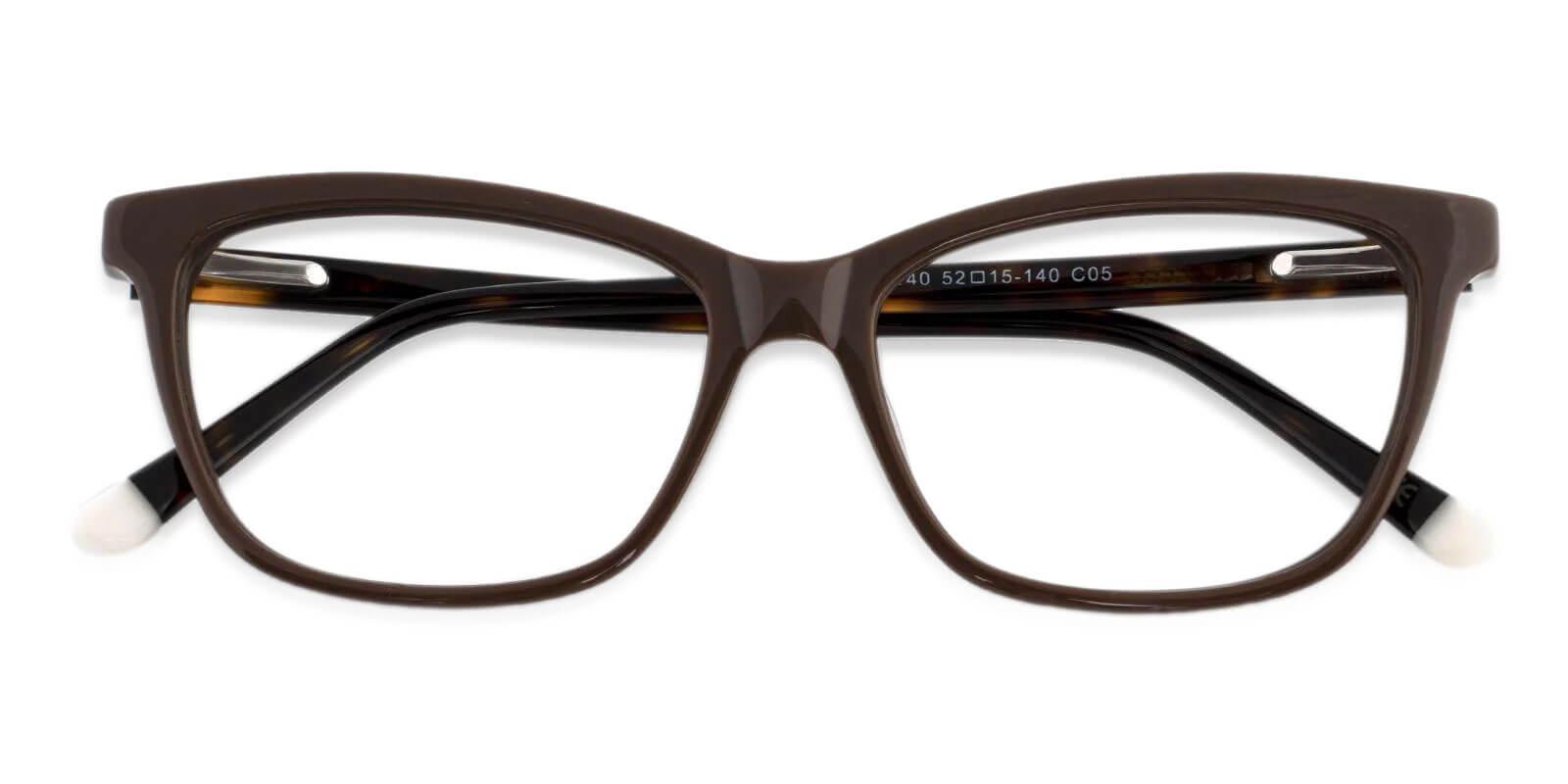 Zion Brown Acetate Eyeglasses , SpringHinges , UniversalBridgeFit Frames from ABBE Glasses