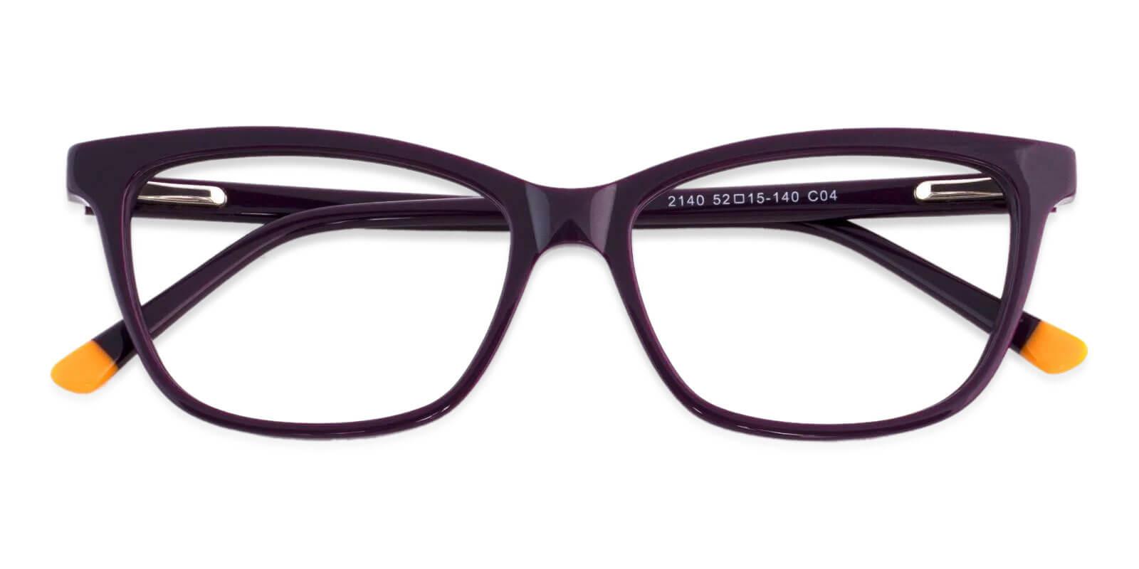 Zion Purple Acetate Eyeglasses , SpringHinges , UniversalBridgeFit Frames from ABBE Glasses