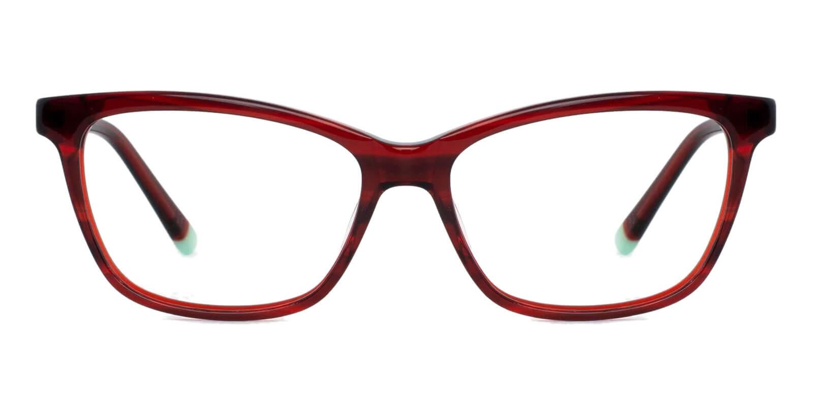 Zion Red Acetate Eyeglasses , SpringHinges , UniversalBridgeFit Frames from ABBE Glasses