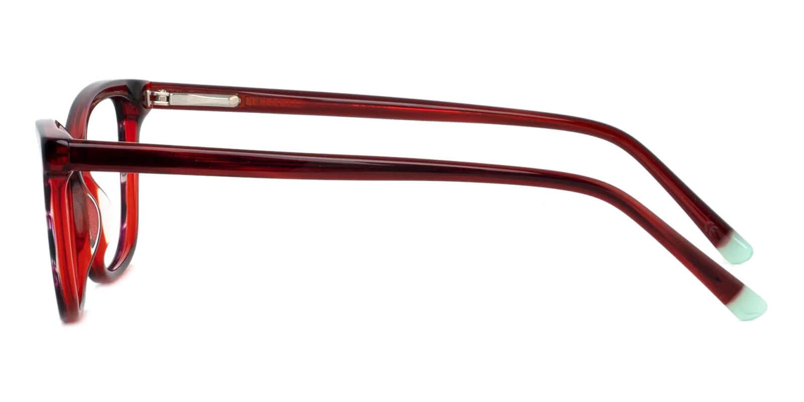 Zion Red Acetate Eyeglasses , SpringHinges , UniversalBridgeFit Frames from ABBE Glasses