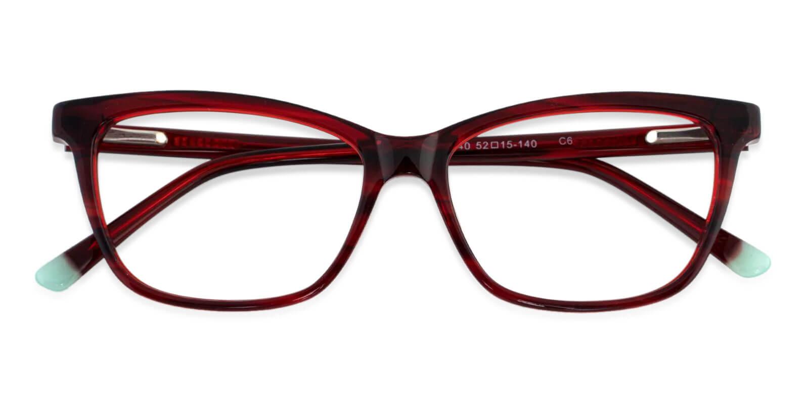 Zion Red Acetate Eyeglasses , SpringHinges , UniversalBridgeFit Frames from ABBE Glasses