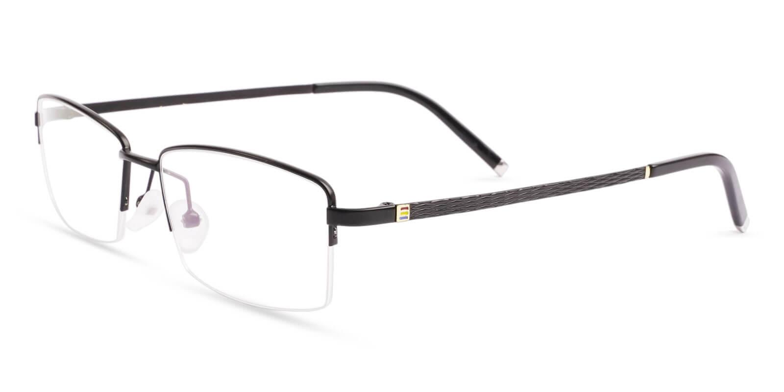 Liam Black Titanium Eyeglasses , NosePads Frames from ABBE Glasses