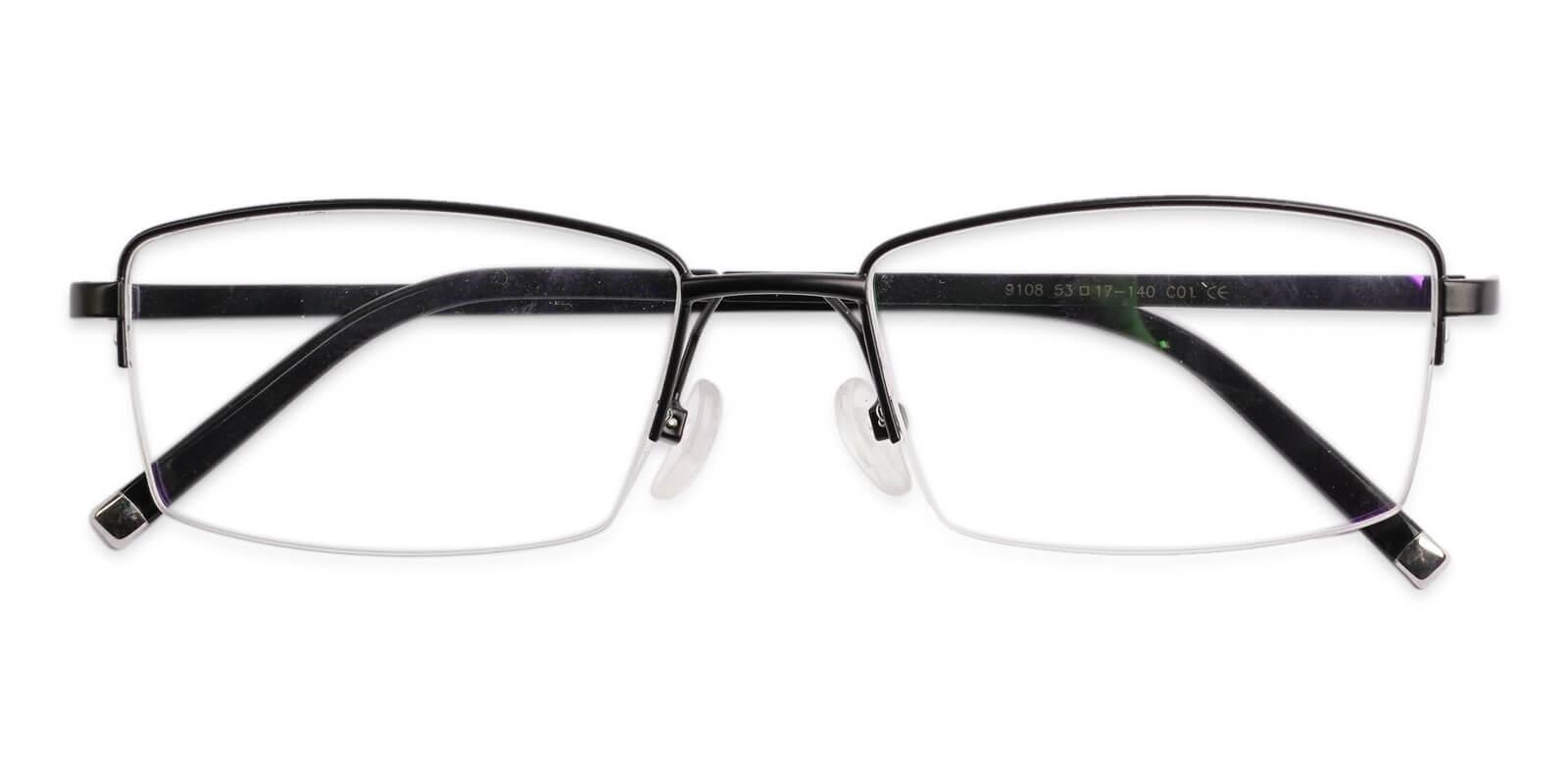 Liam Black Titanium Eyeglasses , NosePads Frames from ABBE Glasses