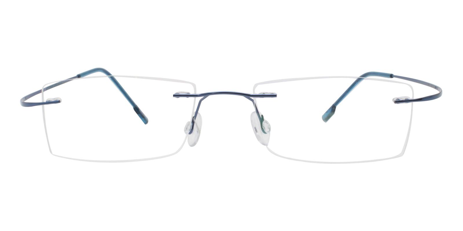 Olivia Blue Metal , Memory Eyeglasses , NosePads Frames from ABBE Glasses