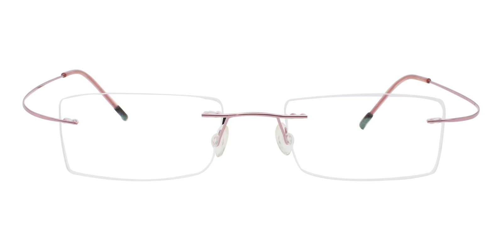 Olivia Pink Metal , Memory Eyeglasses , NosePads Frames from ABBE Glasses