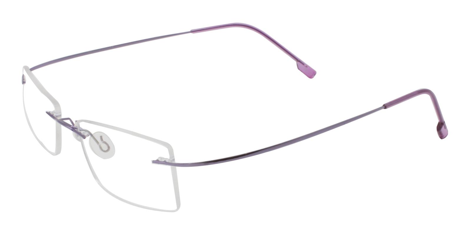 Olivia Purple Metal , Memory Eyeglasses , NosePads Frames from ABBE Glasses