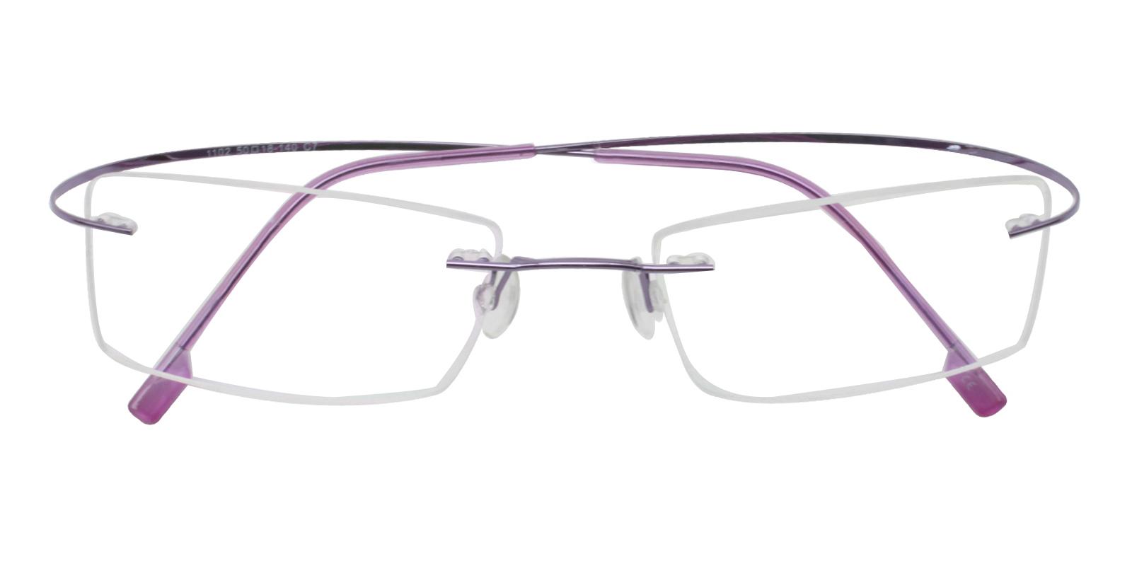 Olivia Purple Metal , Memory Eyeglasses , NosePads Frames from ABBE Glasses