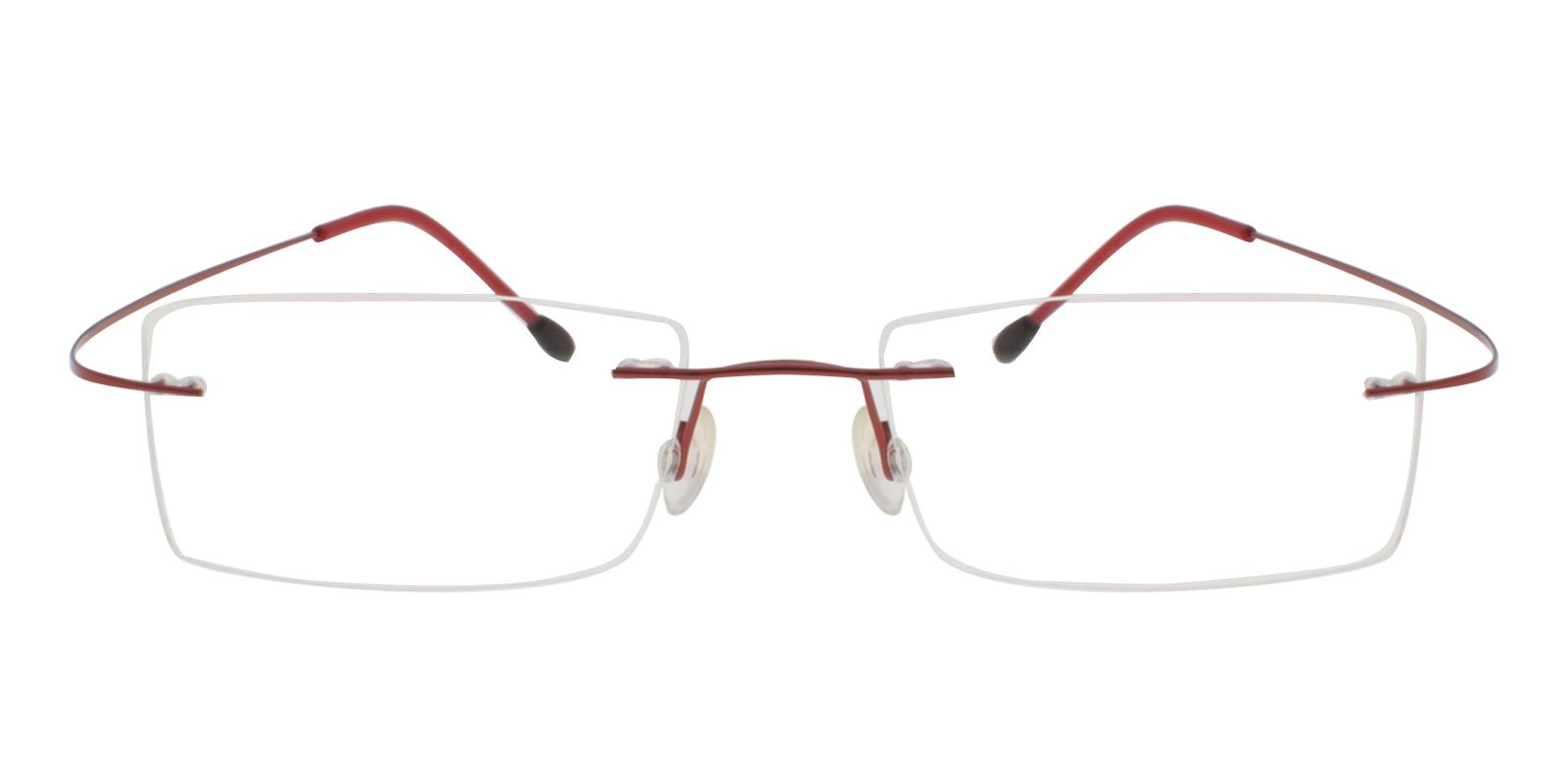 Olivia Red Metal , Memory Eyeglasses , NosePads Frames from ABBE Glasses