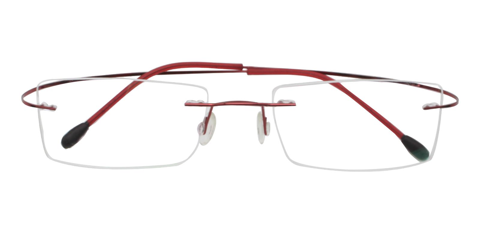 Olivia Red Metal , Memory Eyeglasses , NosePads Frames from ABBE Glasses