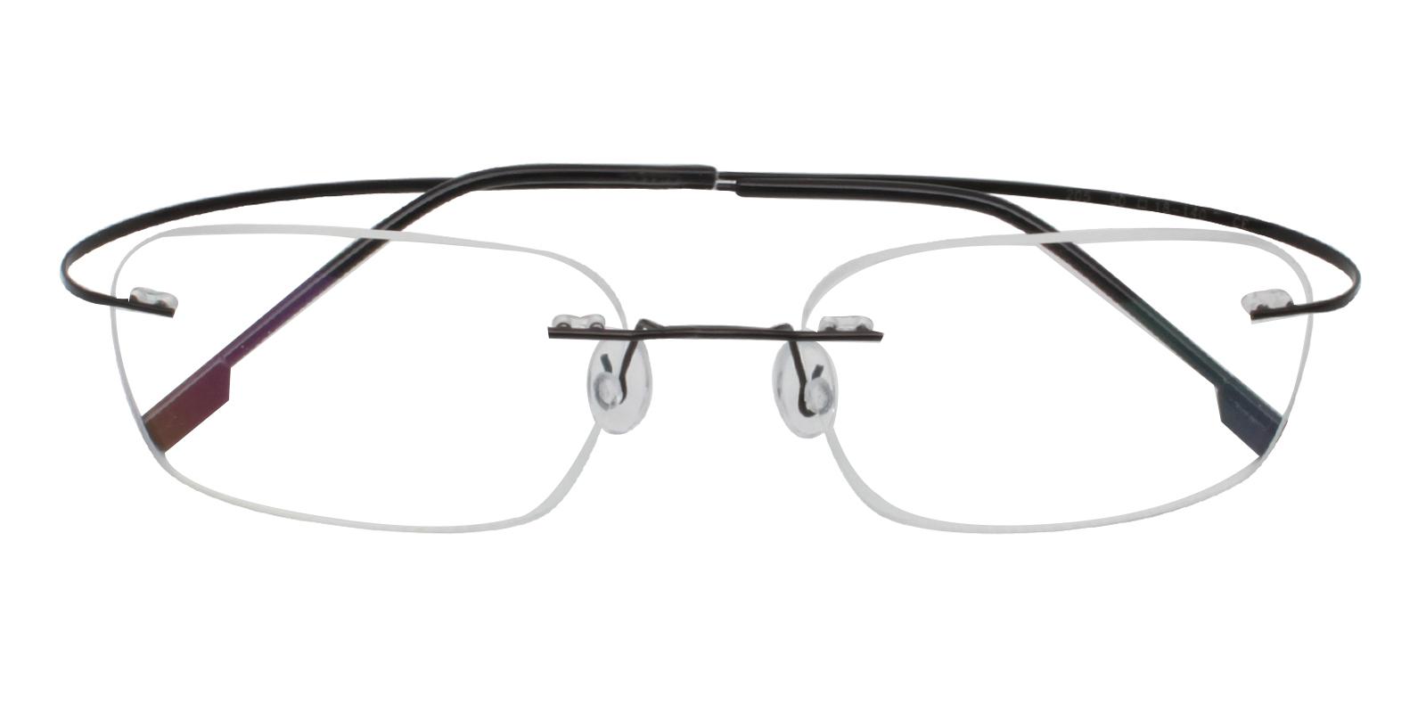 Elijah Black Metal Eyeglasses , NosePads Frames from ABBE Glasses