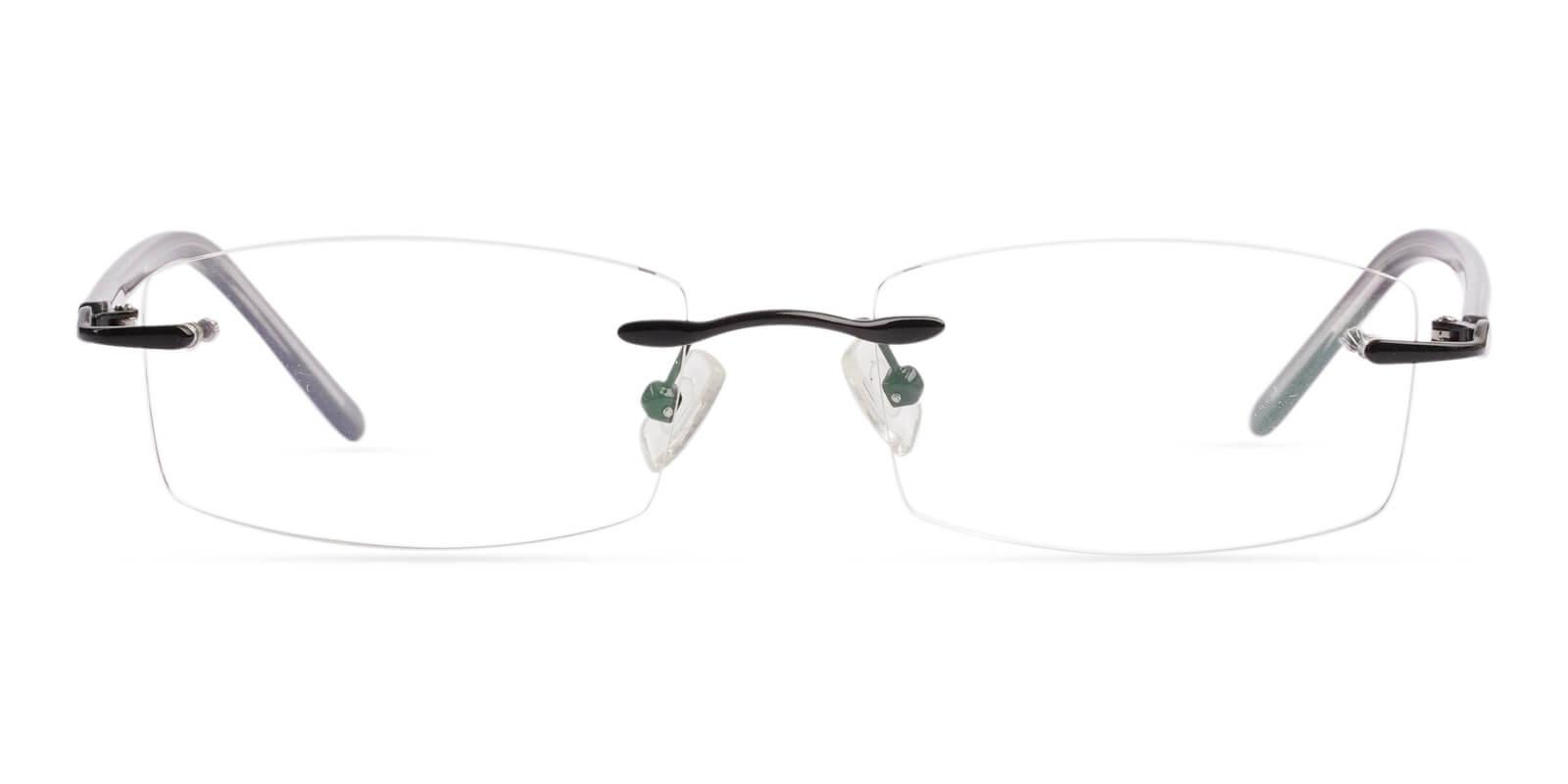 Lucas Black Metal Eyeglasses , NosePads Frames from ABBE Glasses