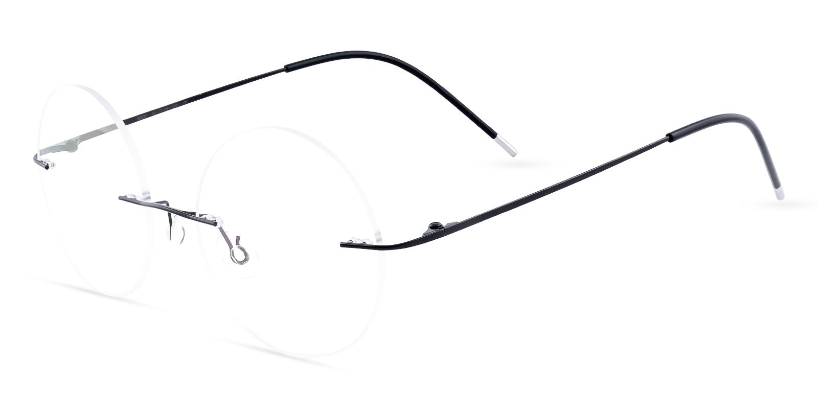 Hiawatha Black Metal Eyeglasses , NosePads Frames from ABBE Glasses