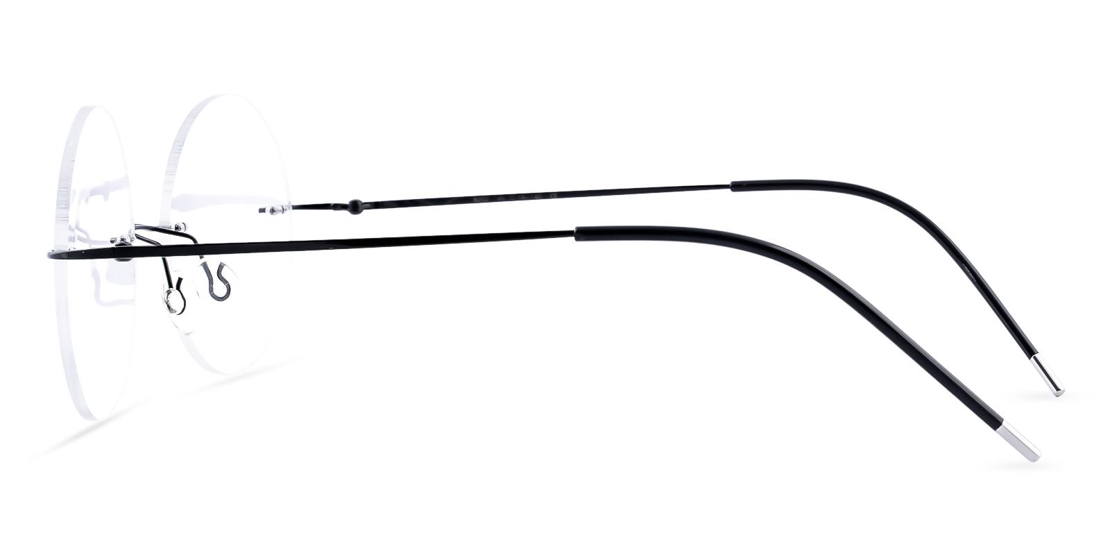 Hiawatha Black Metal Eyeglasses , NosePads Frames from ABBE Glasses