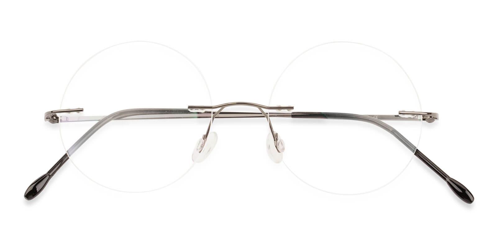 Hiawatha Silver Metal Eyeglasses , NosePads Frames from ABBE Glasses