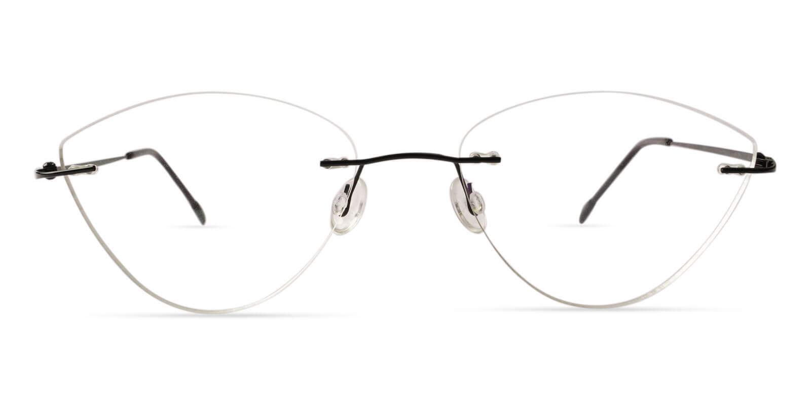 Huguenot Black Metal Eyeglasses , NosePads Frames from ABBE Glasses