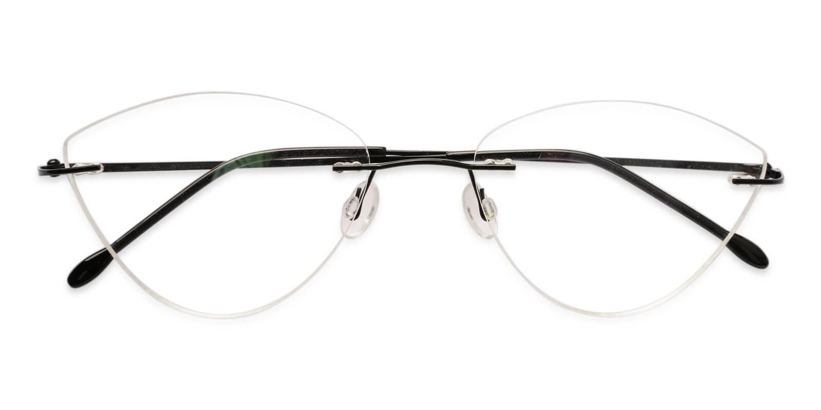 Huguenot Black Metal Eyeglasses , NosePads Frames from ABBE Glasses