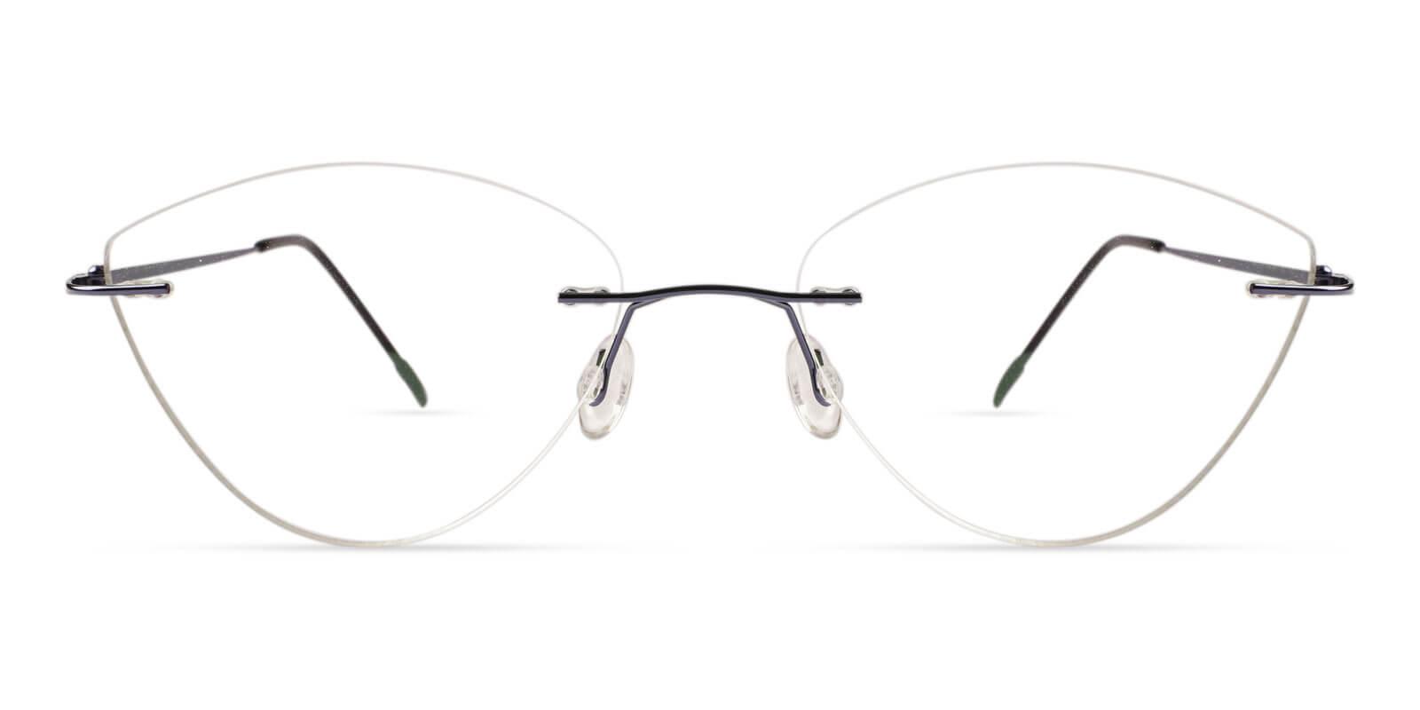 Huguenot Blue Metal Eyeglasses , NosePads Frames from ABBE Glasses