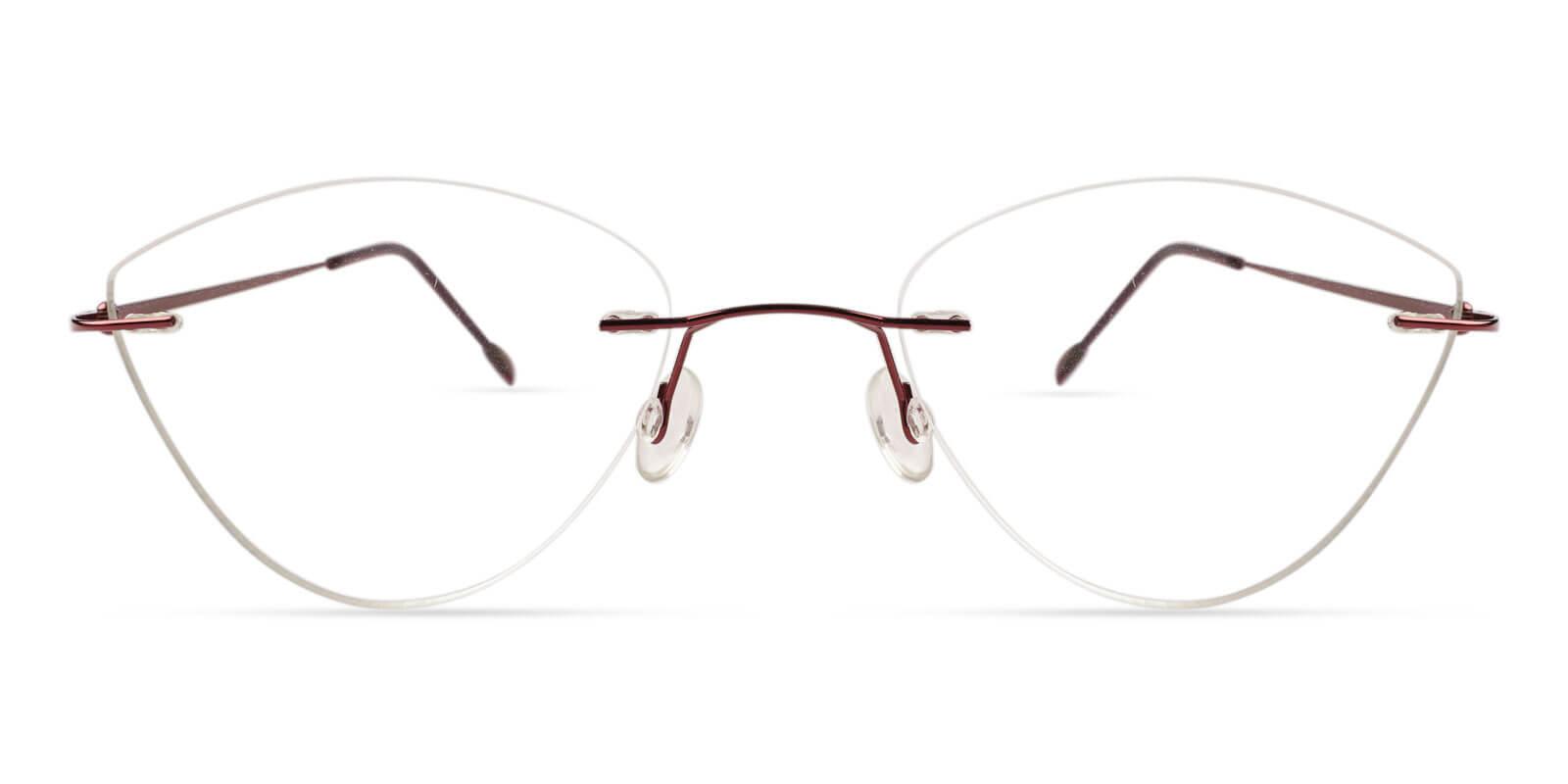 Huguenot Red Metal Eyeglasses , NosePads Frames from ABBE Glasses