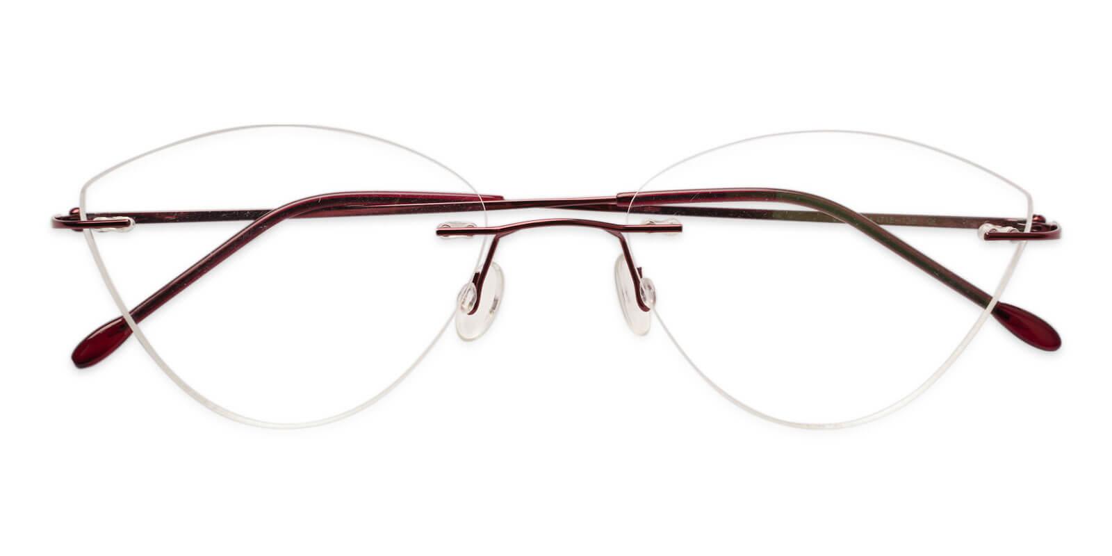 Huguenot Red Metal Eyeglasses , NosePads Frames from ABBE Glasses