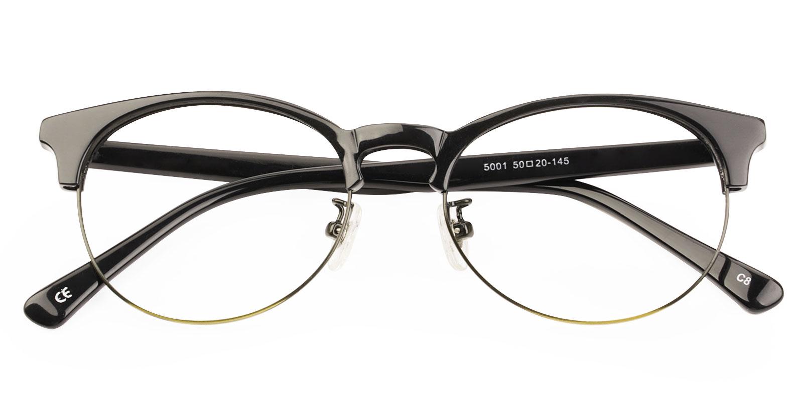 Luna Black Metal , Combination , TR Eyeglasses , NosePads Frames from ABBE Glasses