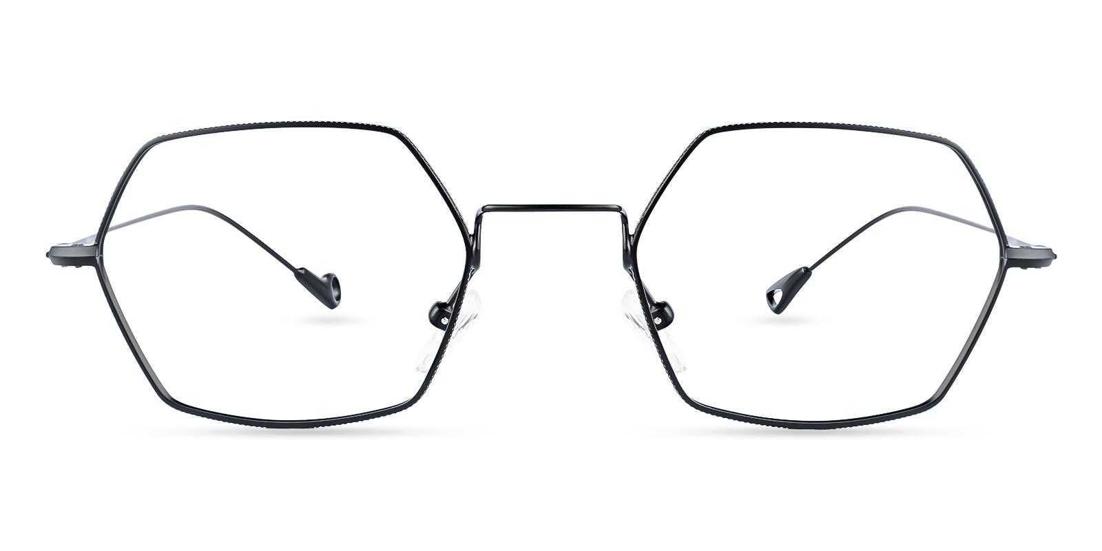 Crystal Black Metal Eyeglasses , NosePads Frames from ABBE Glasses