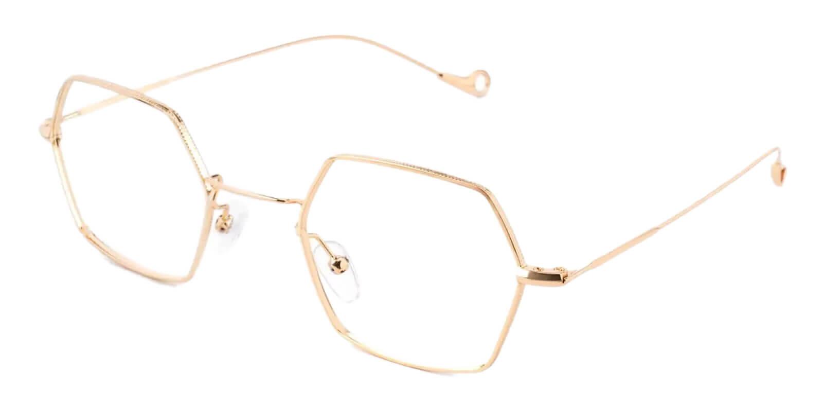 Crystal Gold Metal Eyeglasses , NosePads Frames from ABBE Glasses