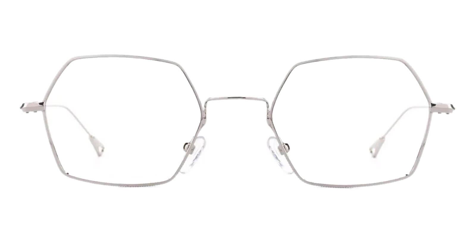 Crystal Silver Metal Eyeglasses , NosePads Frames from ABBE Glasses