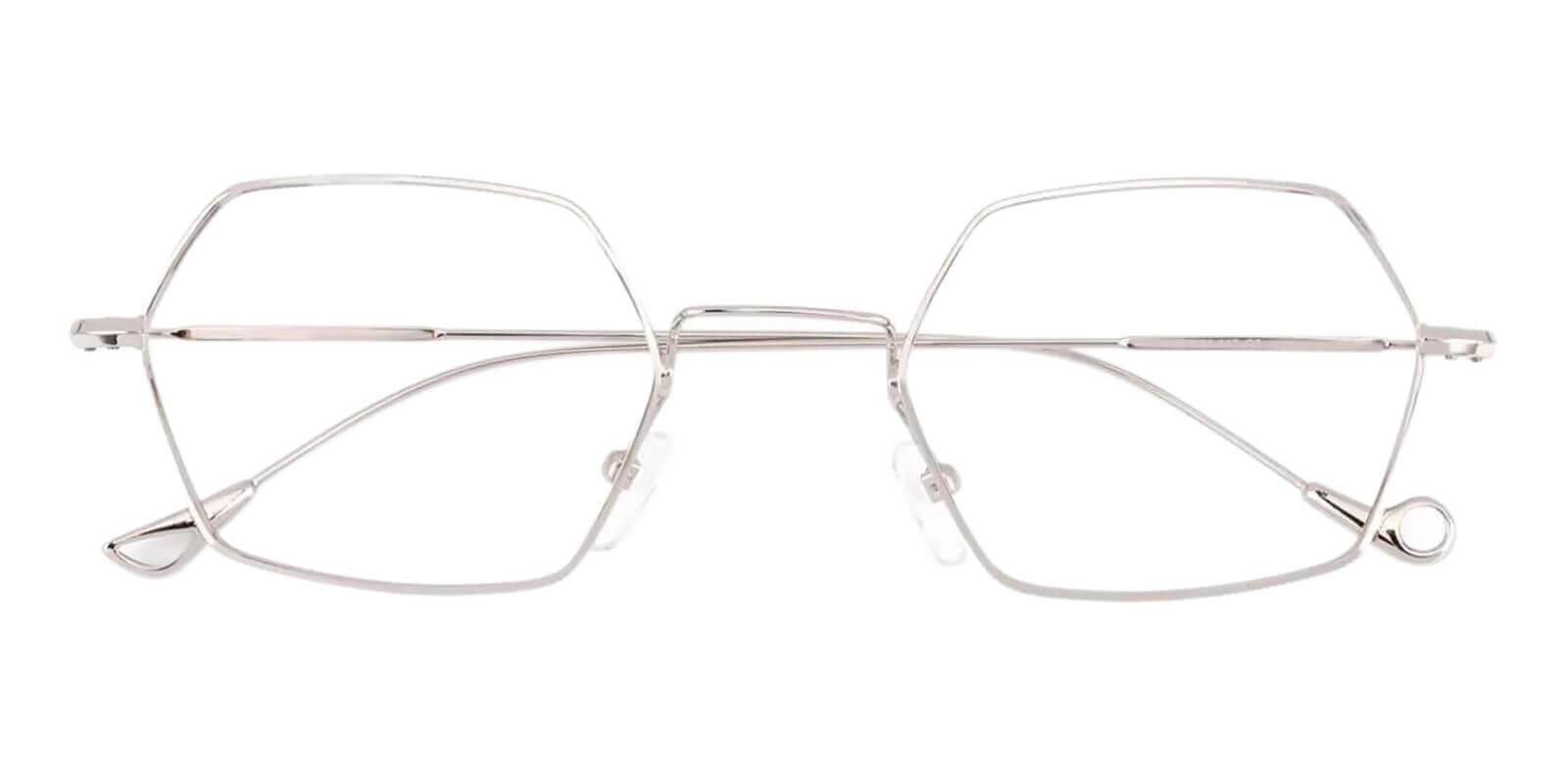 Crystal Silver Metal Eyeglasses , NosePads Frames from ABBE Glasses