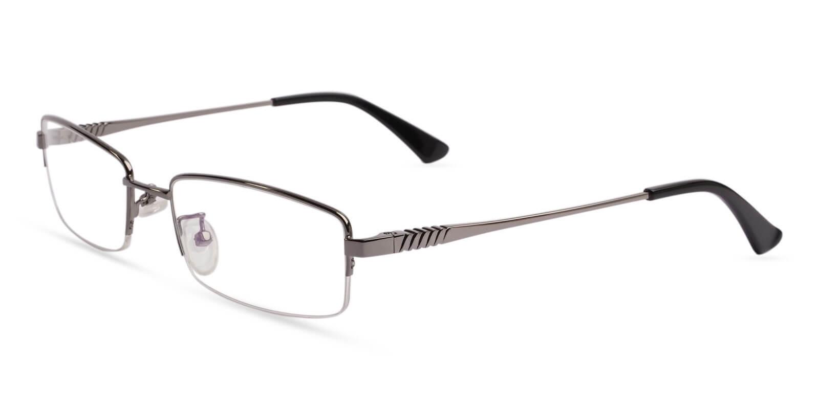 Grayson Gun Metal Eyeglasses , SpringHinges , NosePads Frames from ABBE Glasses