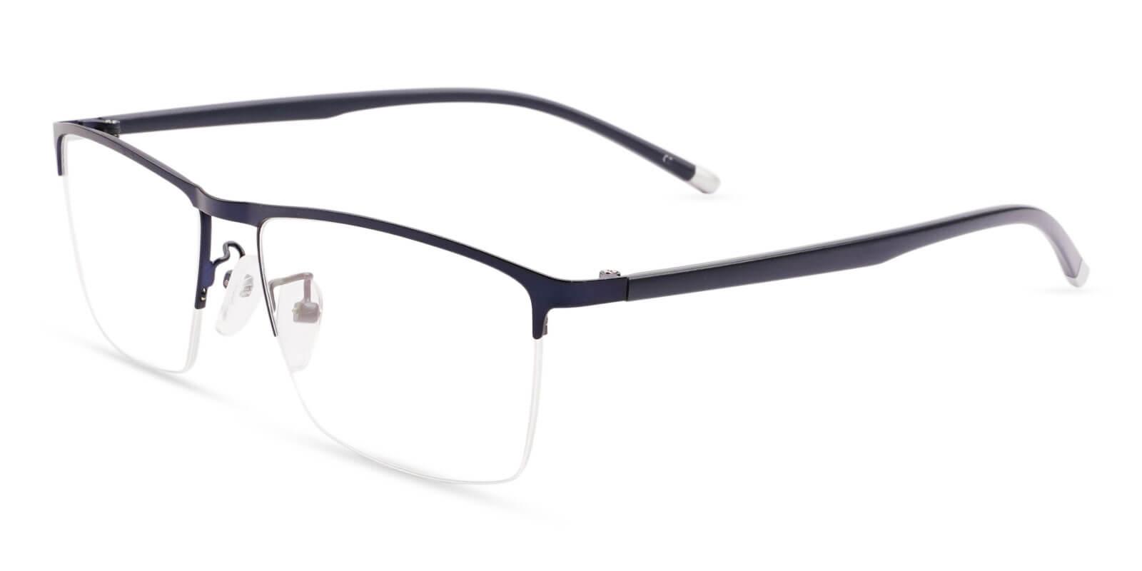 Wyatt Blue Metal Eyeglasses , NosePads Frames from ABBE Glasses